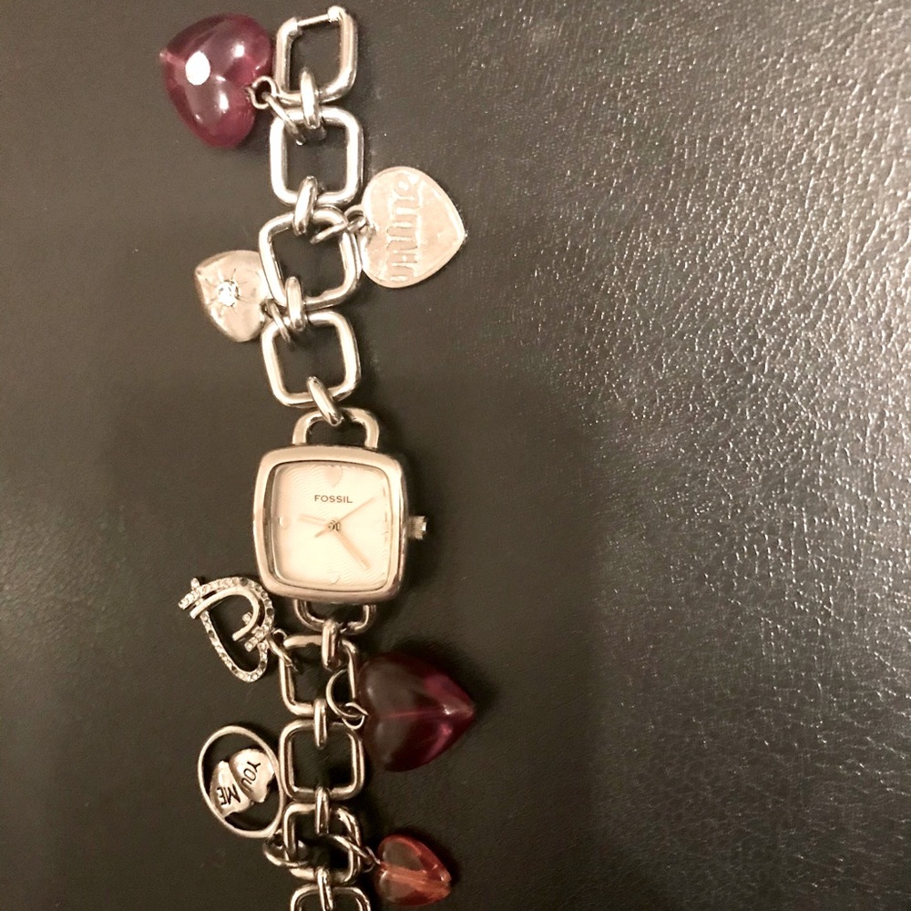 Fossil “heart charm” watch